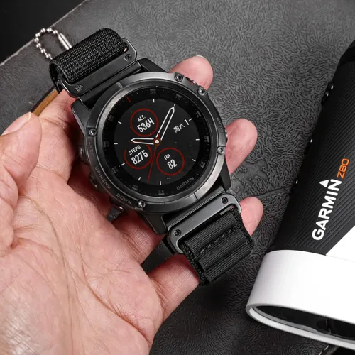Miniatura 2 de Compatible con Garmin, correa deportiva de nailon tejido resistente con gancho en G para fēnix/Forerunner/Vivoactive/Approach/MARQ/quatix/D2 Series