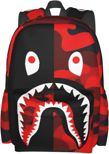 Vkaxopt Mochila con dientes de tiburón, mochilas camuflaje, mochila de viaje para portátil, mochila de gran capacidad, bolsa de libros, moda,