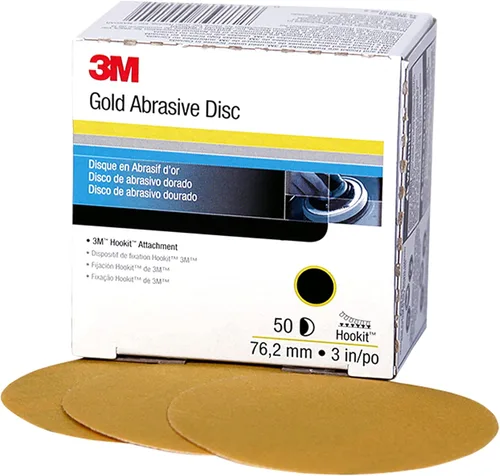 Miniatura 13 de 912 Hookit disco de arena P5A de 3" color oro de 3M, P400, 6, Dorado