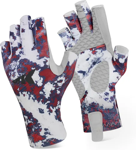 Miniatura 11 de KastKing La Sal Guantes de pesca UPF50+ Guantes de sol Guantes de protección UV Guantes sin dedos para hombres y mujeres para exteriores, kayak