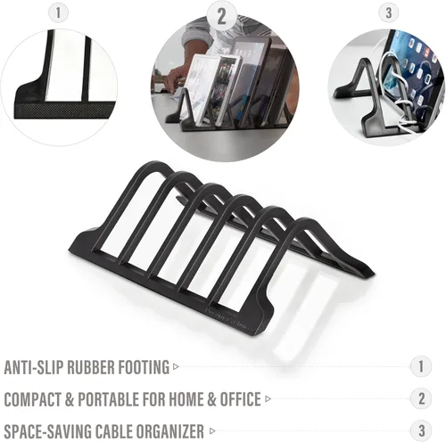 Miniatura 3 de Prosumer's Choice Organizador universal de carga – Soporte para múltiples dispositivos con capacidad para 5 tabletas o teléfonos inteligentes