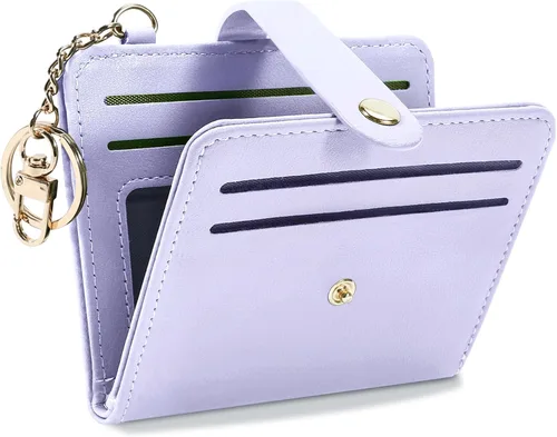 Miniatura 11 de Airkit Billeteras pequeñas para mujer, con bloqueo RFID, de cuero, con ventana de identificación, carteras para tarjetas para mujer, con monedero