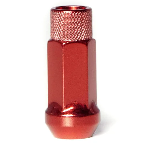 Miniatura 2 de Circuit Performance Tuerca hexagonal de extremo abierto extendido de acero forjado para ruedas de posventa: 12 x 1.5 rojo, juego de 20 piezas +