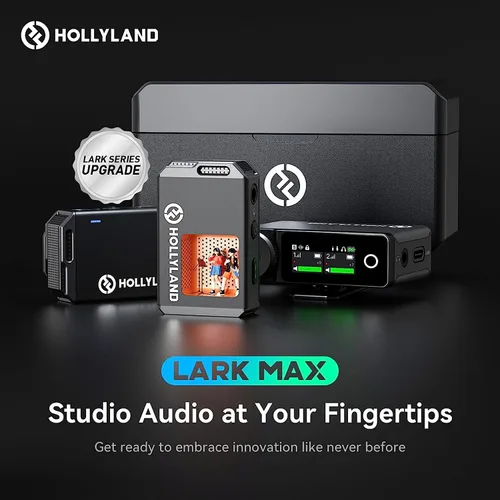 Miniatura 5 de Hollyland/HollyView Lark Max Micrófono 8 GB de almacenamiento integrado Tecnología MaxTimbre 1 transmisor y 2 receptores para cámara DSLR Smartphone