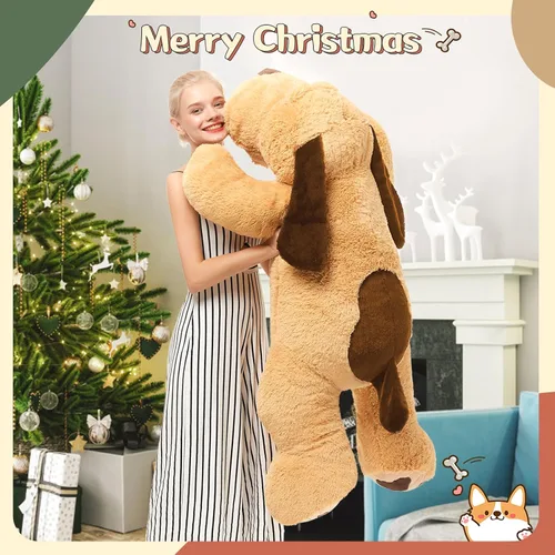 Miniatura 6 de MorisMos Animales de Perro de Peluche Gigantes, Perros de Peluche Grandes de 51 pulgadas, Almohada de Cachorro Grande y Suave para Niños, Niñas