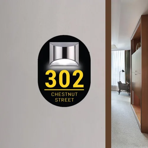 Miniatura 8 de Placa solar personalizada con números de casa, placa LED moderna para puerta, letrero acrílico para casa de jardín, montaje en la pared para casa