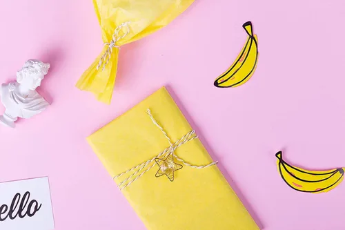 Miniatura 3 de RUSPEPA Papel de seda para envolver regalos, papel de seda amarillo para envoltura de regalo, manualidades de arte, bricolaje, bolsas de paquete