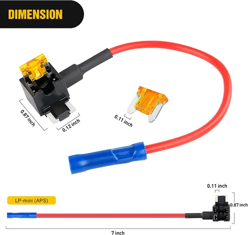Miniatura 7 de Nilight - 50038R - Juego de 10 adaptadores de fusible de circuito adicional de 12 V para automóvil con 5 amperios de perfil bajo mini fusibles de 10
