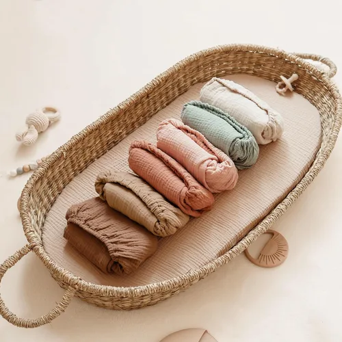 Miniatura 3 de Konssy Sábanas de muselina para cuna de bebé para niña y niño, paquete de 2, sábanas ajustadas transpirables para colchón de cuna de bebé, aptas