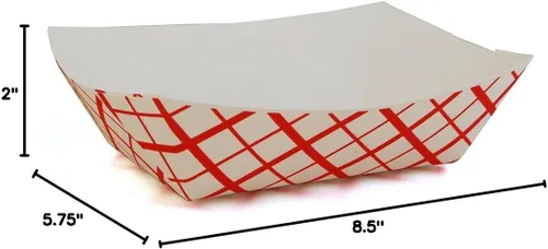 Miniatura 6 de SNL Bandejas de papel de 5 libras, duraderas, fabricadas en Estados Unidos. Capacidad para nachos, papas fritas, perros de maíz caliente, helados