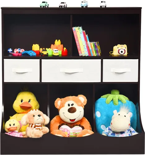 Miniatura 8 de HONEY JOY Organizador de almacenamiento de juguetes para niños con estantería, armario de almacenamiento de organización de 8 compartimentos