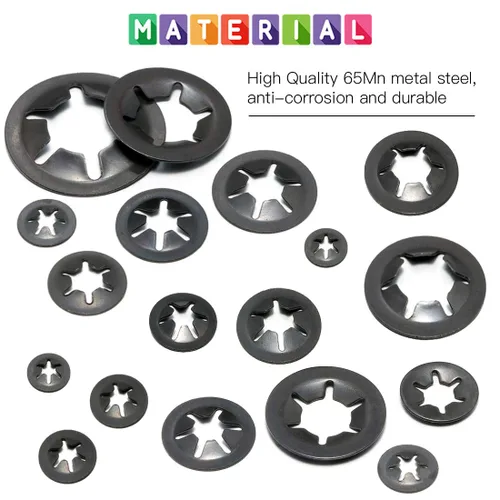 Miniatura 4 de Glarks Kit surtido de 280 piezas de arandelas de bloqueo de bloqueo de bloqueo de dientes internos Starlock