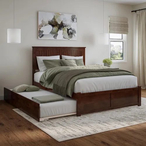 Miniatura 11 de AFI Nantucket - Cama de plataforma tamaño King con estribo y cama nido individual XL en color gris
