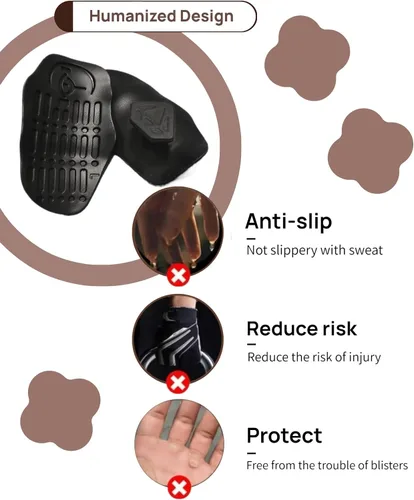 Miniatura 8 de Guantes de entrenamiento de goma de agarre fuerte para gimnasio, agarres antideslizantes para levantamiento de pesas, agarres ligeros
