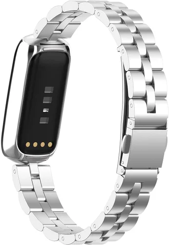 Miniatura 2 de FitTurn Correas compatibles con Fitbit Luxe Metal acero inoxidable correa de reloj de repuesto clásica duradera de enlace sólido accesorio hebilla