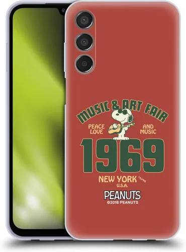 Miniatura 38 de Head Case Designs Funda de gel Woodstock 50th con licencia oficial de Peanuts Snoopy Guitar 1969 [protección de grado militar] compatible