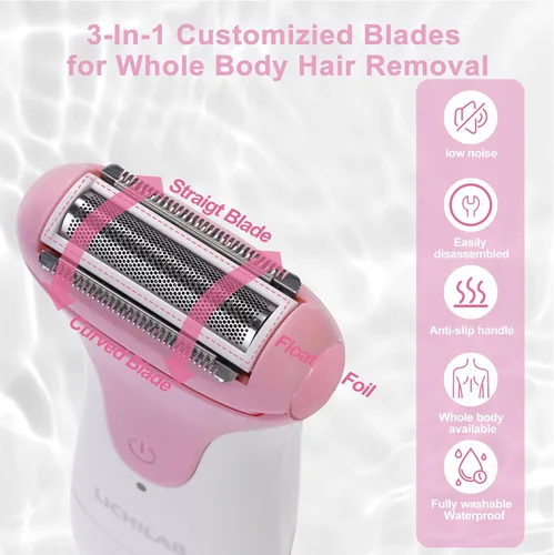 Miniatura 4 de Electric Razors for Women & Bikini Trimmer for Sensitive Skin - Hypoallergenic Cordless Foil Shaver Painless Body Hair Removal for