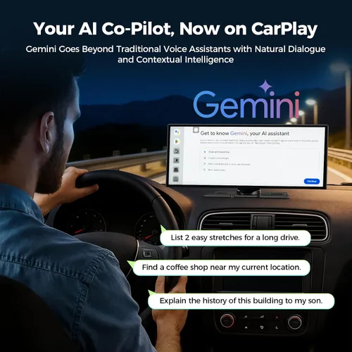 Miniatura 10 de LAMTTO Pantalla AI CarPlay de 11 pulgadas con aplicaciones de descarga de Google-Play y Gemini, 8 núcleos suaves, juego inalámbrico para Android