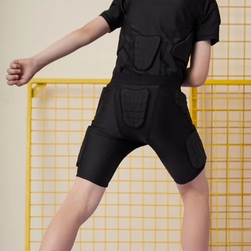 Miniatura 3 de Topeter Pantalones cortos de compresión acolchados para jóvenes, ropa interior de hockey de fútbol, almohadilla de cadera, equipo de impacto