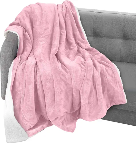 Miniatura 50 de Elegant Comfort Manta reversible de franela sherpa, ultrasuave, mullida, acogedora y afelpada, manta decorativa ligera para todas las estaciones, 50