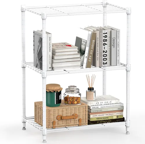 Miniatura 39 de M MZG Estantería de almacenamiento de 5 estantes, estantería de alambre de metal resistente, estantería de almacenamiento ajustable para garaje