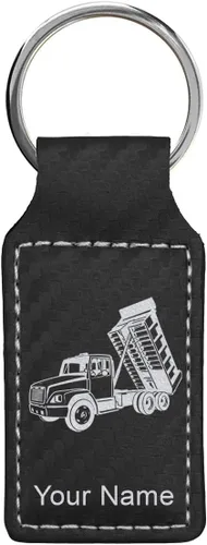 Miniatura 39 de LaserGram Llavero rectangular, camión volquete, grabado personalizado incluido