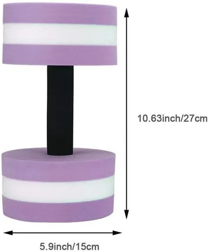 Miniatura 6 de Mancuernas de agua, mancuernas de ejercicio acuático, juego de 2 mancuernas de espuma para ejercicio aeróbico de agua, resistencia para la piscina