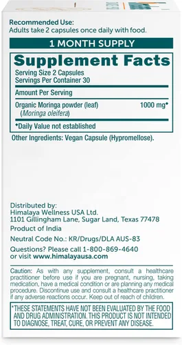Miniatura 2 de Himalaya Moringa - Suplemento antioxidante de superalimentos a base de hierbas que apoya el bienestar, la vitalidad y el estrés oxidativo, vegano