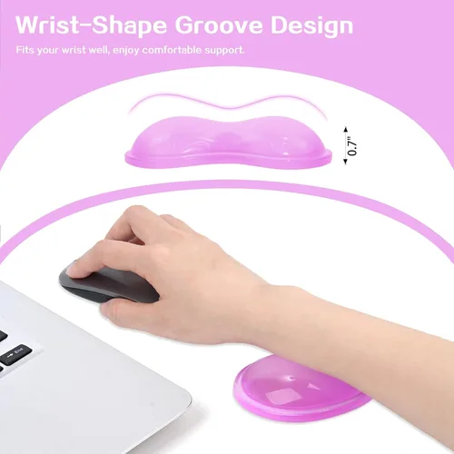Miniatura 5 de Juego de Reposamuñecas de Gel para Teclado y Mouse - Reposamuñecas para Teclado y Soporte para Mouse para Oficina, Juegos, Computadora Portátil