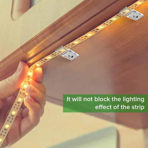 Miniatura 5 de Hysmigor - Clips de tira de luces transparentes, autoadhesivos con soporte de montaje de tornillos, 50 clips de fijación LED fuertes y tornillos