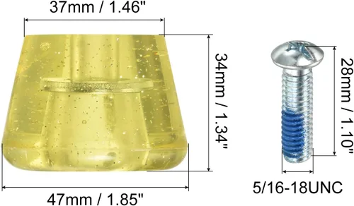 Miniatura 2 de PATIKIL Topes de dedo del pie con destornillador 82A Bloque de tapones de freno de goma para patines de ruedas Reemplazo de accesorios Amarillo