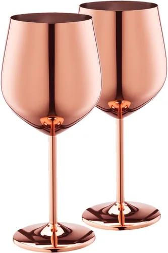 Miniatura 5 de WOTOR Juego de 2 copas de vino de acero inoxidable de 18 onzas, irrompibles y portátiles, copas de vino de metal con tallo para exteriores, viajes