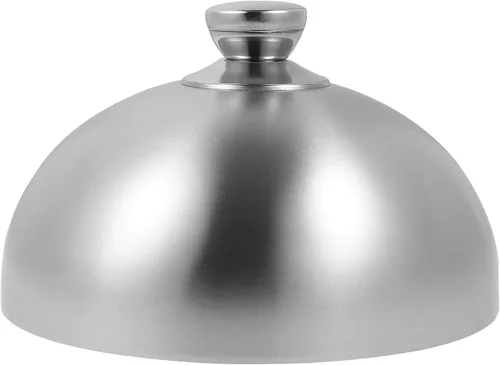 Hemoton Cubierta de acero inoxidable de 10 pulgadas para alimentos, tapa de cúpula con asa para filete Teppanyaki antisalpicaduras de aceite, tapa