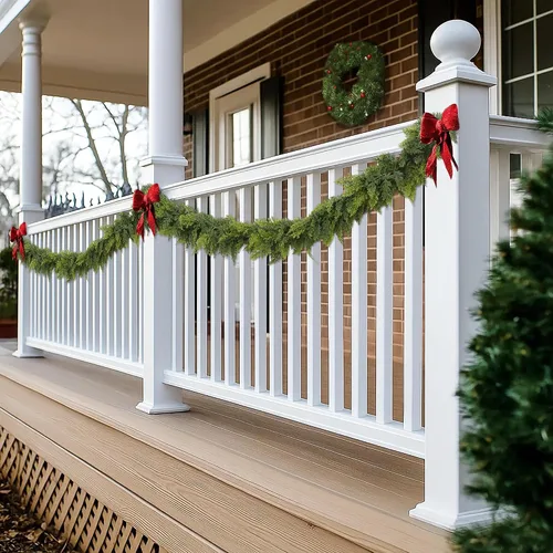 Miniatura 5 de Guirnalda de pino de Navidad Norfolk de 9 pies, guirnalda de pino artificial realista y flexible para puerta delantera, manto, escalera, alféizar