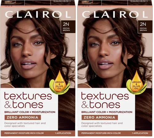 Miniatura 22 de Clairol Textures & Tones - Tinte permanente para el cabello, color de cabello negro sedoso 1B, paquete de 1 unidad 1B negro sedoso