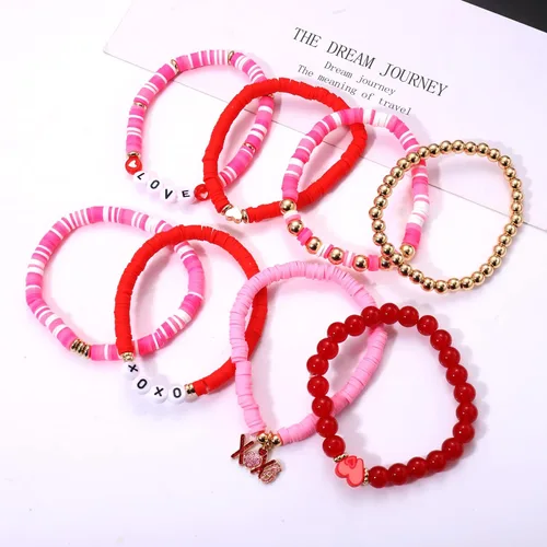 Miniatura 235 de Surfer Heishi - Pulseras apilables para mujer, apilables, de vinilo arcoíris, disco de arcilla, pulseras elásticas para la amistad, joyería bohemia