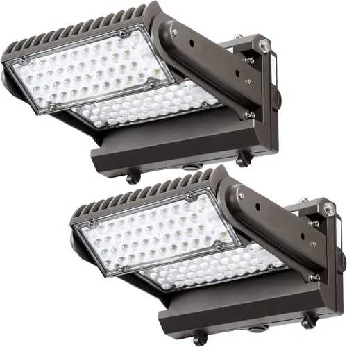 Dusk to Dawn - Paquete de luz LED giratoria de 150 W, 5000 K, 21000 lúmenes, 800-1000 W, equivalente HPS/HID, cabezal ajustable ETL, accesorio de