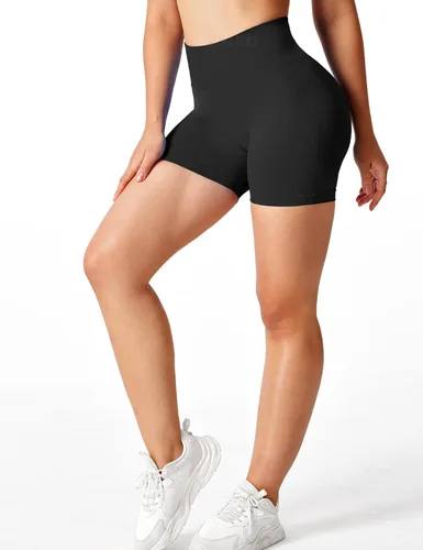 Miniatura 4 de YEOREO - Pantalones cortos profesionales de entrenamiento para mujer, 3.6 pulgadas, pantalones cortos sin costuras, cintura alta, contorno