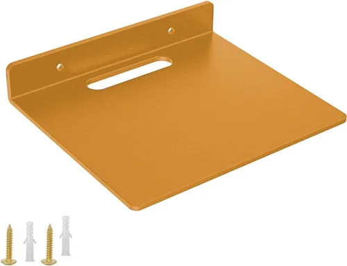 Miniatura 12 de Pequeño estante flotante – 0.118 in de grosor, 6.5 pulgadas, estante de pared de metal, estantes flotantes de metal para eco, cámaras, altavoz