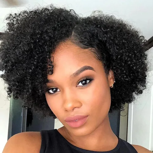 Paquetes de cabello afro rizado y kinky, extensiones de cabello humano de 8 pulgadas, tejido rizado sin procesar, doble entretejido, virgen, para