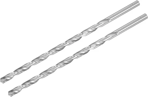 Miniatura 15 de uxcell HSS (acero de alta velocidad) Brocas helicoidales extralargas, diámetro de taladro de 0.118 in de diámetro de 7.874 in de longitud