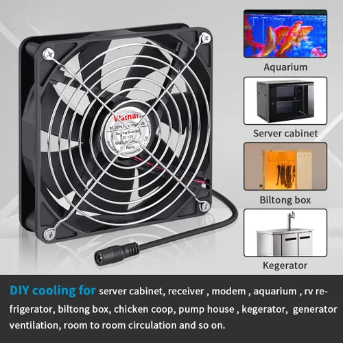 Miniatura 6 de Wathai - Ventilador de 140 mm x 25 mm para computadora con enchufe de CA 110 V 120 V 220 V 240 V, controlador de velocidad variable para bricolaje