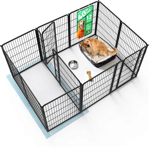 Miniatura 103 de FXW Homeplus Unleashed Corralito para Perros de Interior - Juego Sin Estrés y Seguro, Resistente de 24 Pulgadas 4 Paneles Corral para Cachorros
