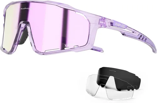KAPVOE Gafas de Ciclismo Polarizadas para Hombres y Mujeres MTB Bicicleta Montaña TR90 Gafas Deportivas para Correr Bicicleta K76 A08