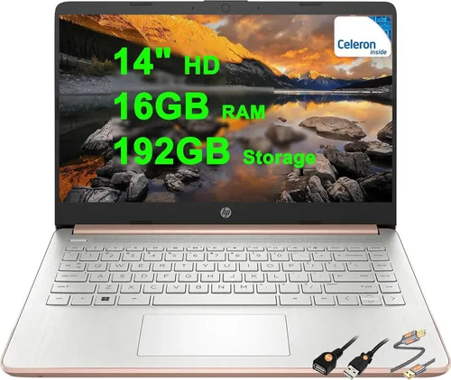 Miniatura 28 de HP 14 portátiles portátiles livianos para negocios y estudiantes, 14 pulgadas, HD, antirreflejo, Intel de 4 núcleos, N150, 8 GB de RAM, 192 GB