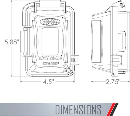 Miniatura 7 de TayMac MM420C - Cubierta de placa de pared de 1 banda no metálica, extra resistente, resistente a la intemperie, de uso en horizontal/vertical