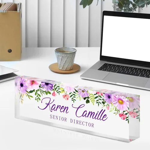 Miniatura 6 de Placa de nombre de oficina personalizada para escritorio, placa de nombre, regalos personalizados para compañeros de trabajo, jefe, profesor, Verde