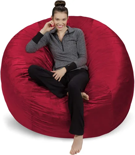 Miniatura 15 de Sofa Sack Funda para silla puff solamente, sin relleno, cómoda funda de repuesto para silla redonda, 5 pies, color carbón Carbón - Solo funda