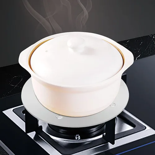 Miniatura 6 de Placa de conducción de calor para estufa de gas, difusor de calor de acero inoxidable, placa adaptadora de inducción con mango extraíble, utensilios