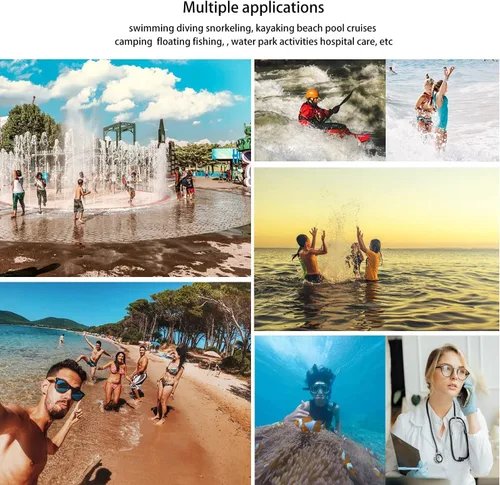 Miniatura 2 de Funda universal impermeable para teléfono con cordón para teléfono celular IP8X buceo al aire libre playa flotante bajo el agua hasta 7.0 pulgadas